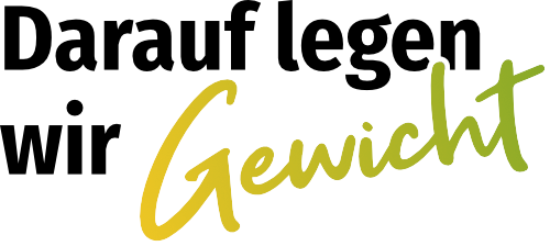 Headline "Darauf legen wir Gewicht"