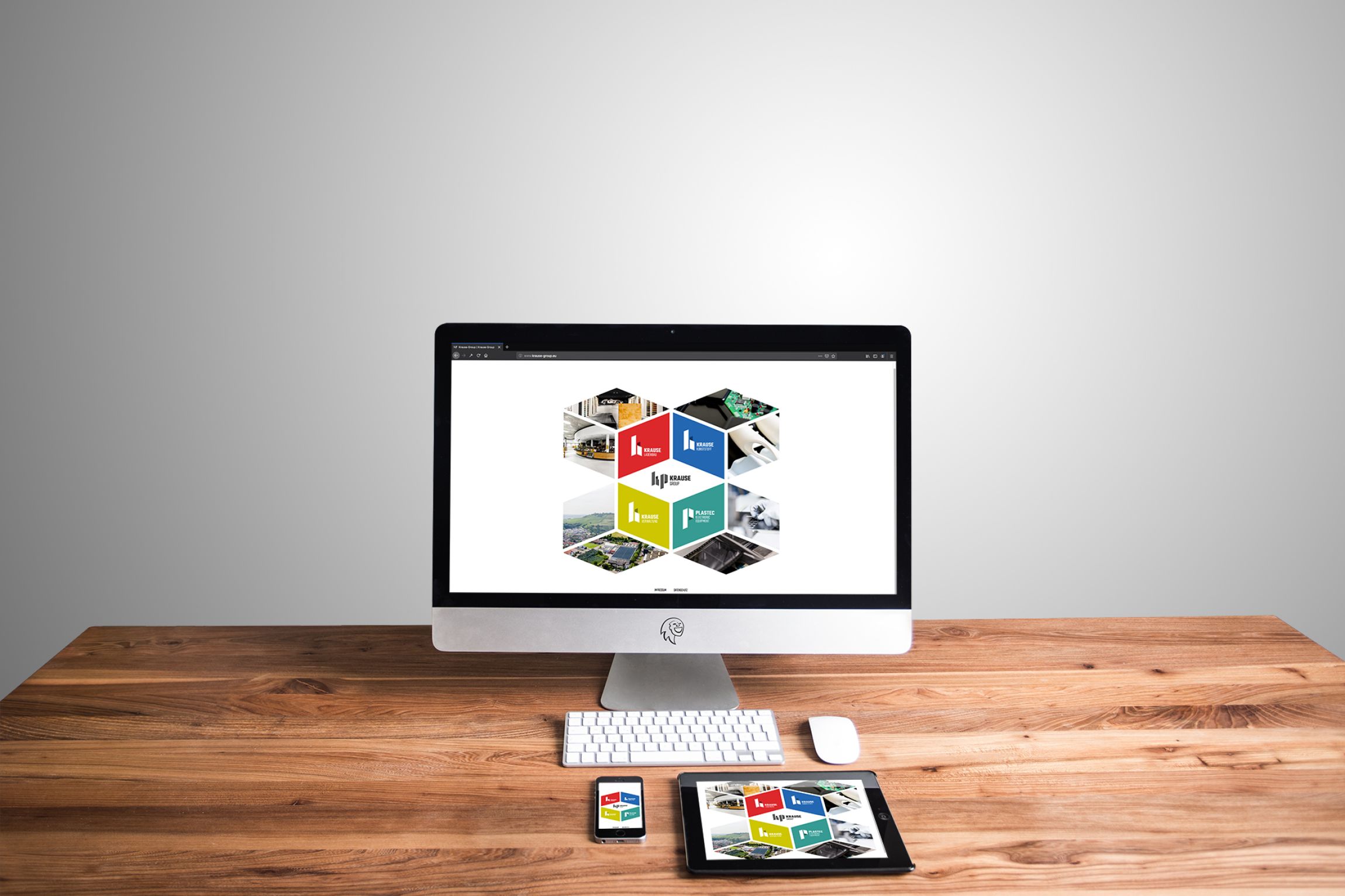Mockup der Webseite von Krause Group